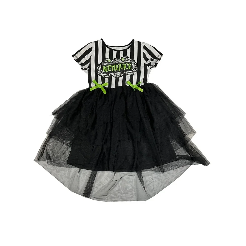 Warner Bros. Licensed Beetlejuice Girls Tutu Dress Size Medium (8) Halloween
